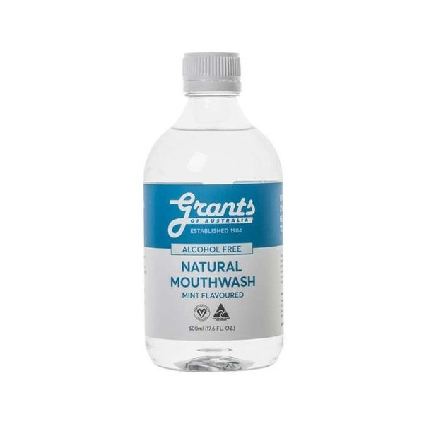 Grants Of Australia Natural Mouthwash Alcohol Free Mint 500ml