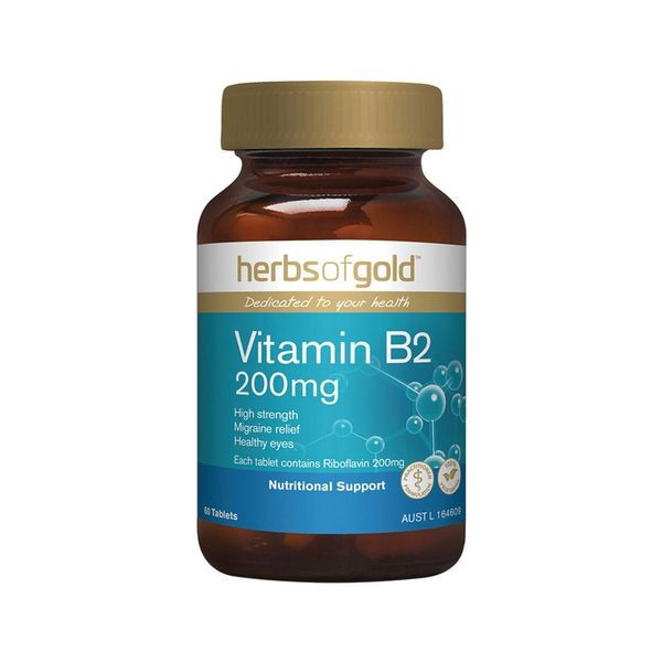 Herbs Of Gold Vitamin B2 200mg 60 Tablets