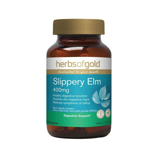 Herbs Of Gold Slippery Elm 400mg 60 Vege Capsules